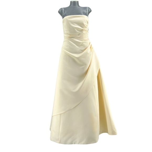 Davids Bridal MichaelAngelo Lt Gold Wedding Gown EUC Size 14 Style T8076 - Picture 1 of 11